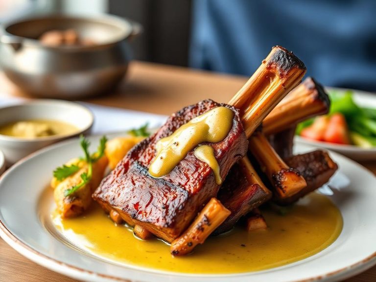 Swedish ribbs (pan-fried with mustard sauce)