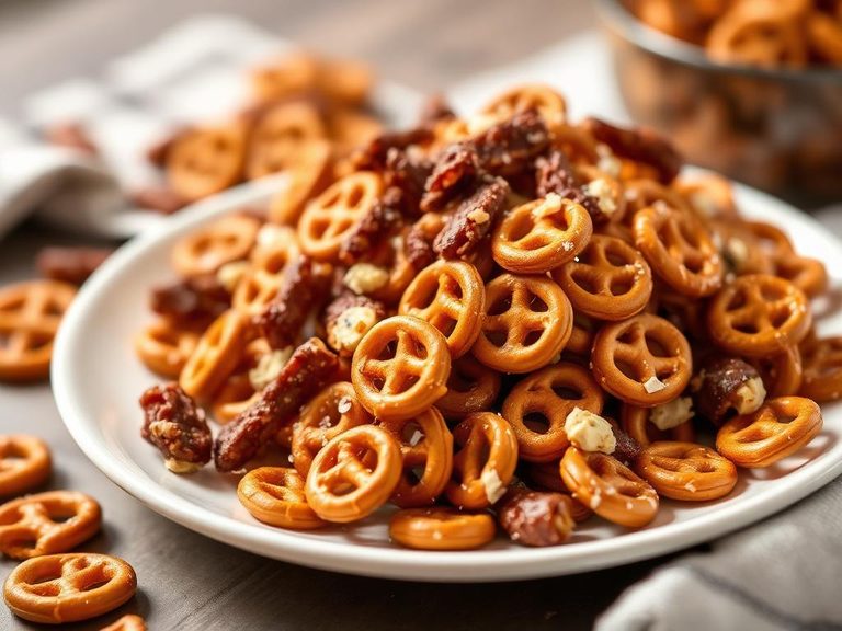 Sweet and salty pretzel snack mix