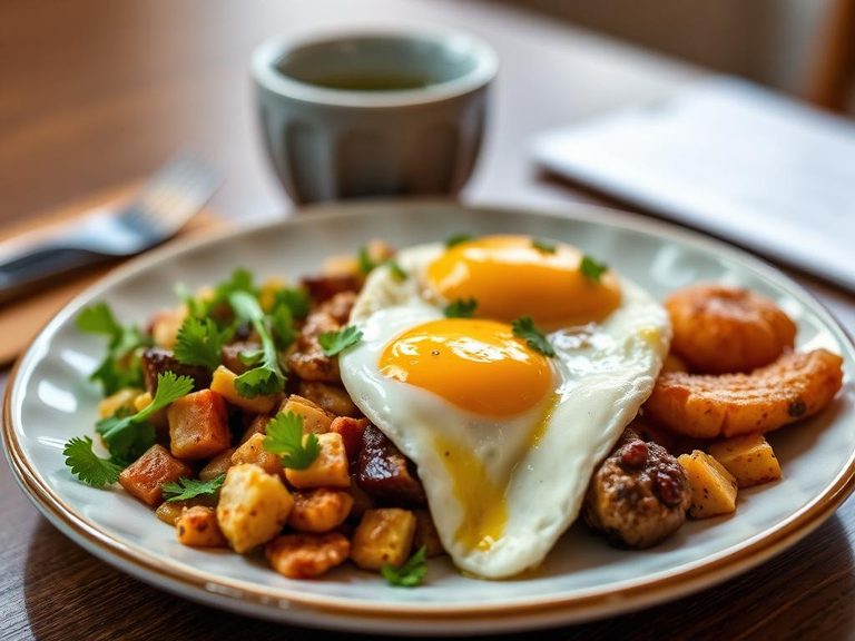 Sweet and savory breakfast plate