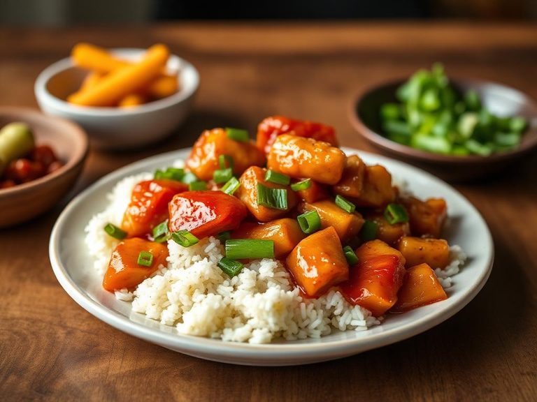 Sweet and Sour Chicken with Rice