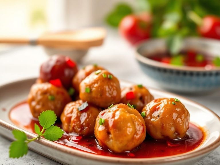 Sweet and sour plum meatballs