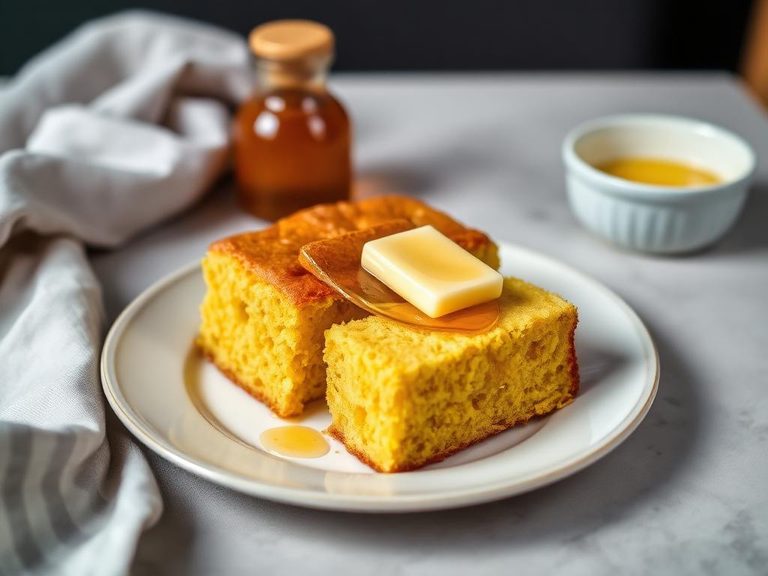 Sweet cornbread with honey butter
