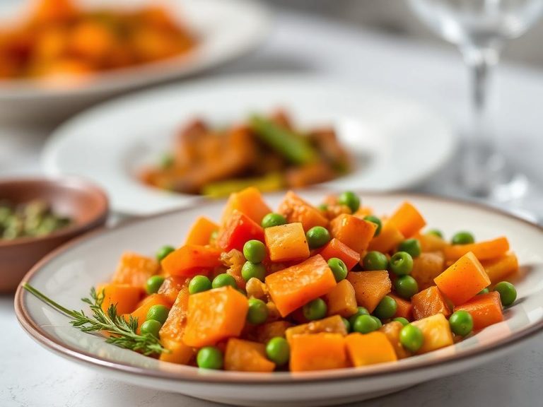 Sweet Potato, Carrot, and Pea Medley