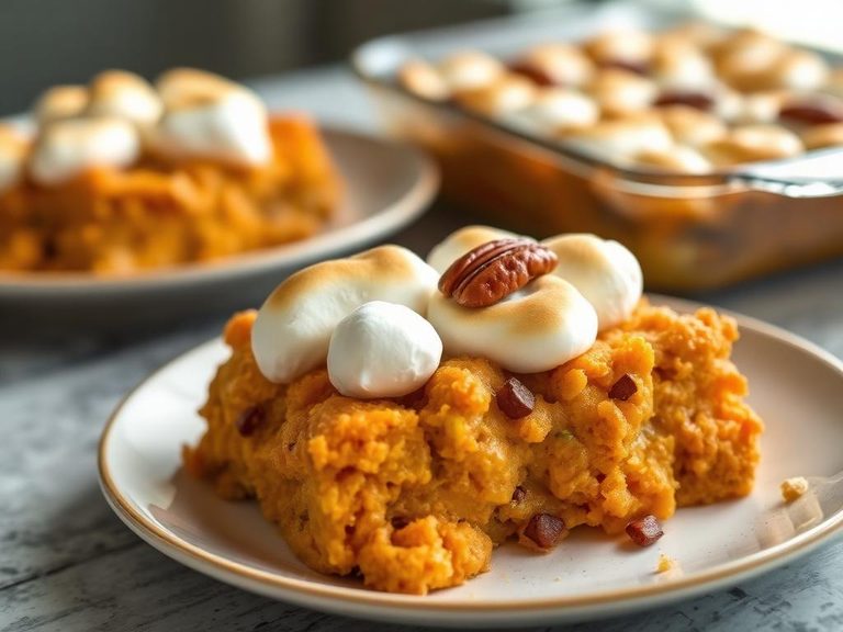 Sweet Potato Casserole with marshmallow or pecan topping