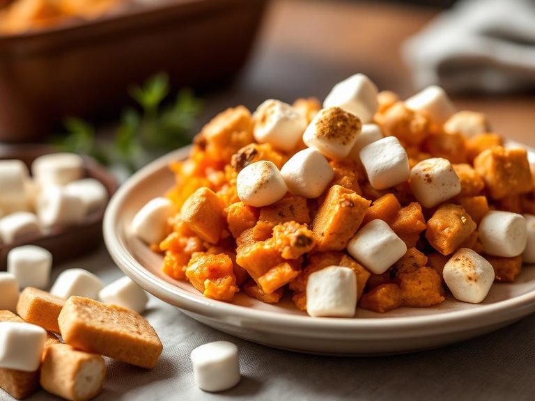 Sweet potato casserole with marshmallows