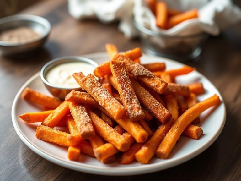 Sweet potato fries with cinnamon sugar