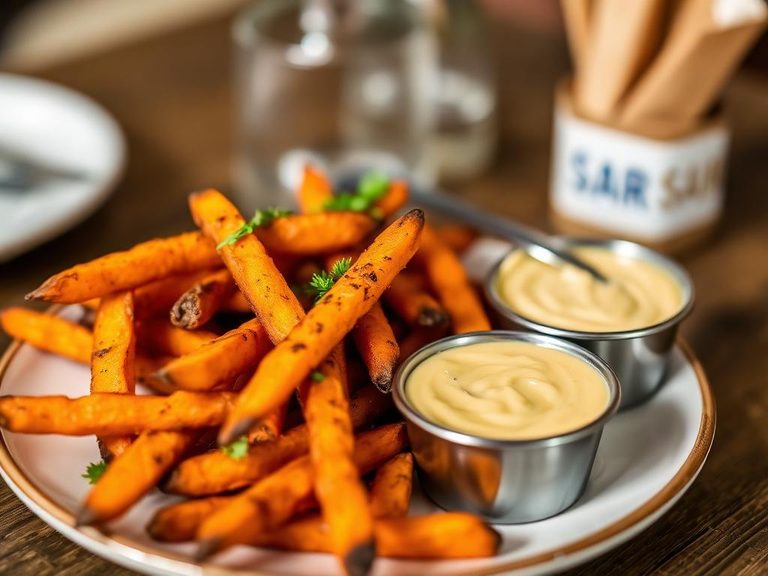 Sweet Potato Fries with Maple Mustard Dip