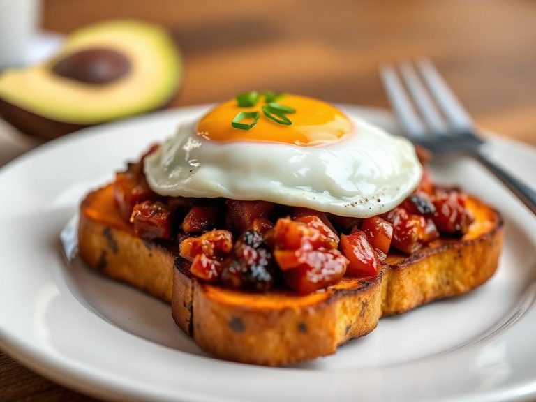 Sweet Potato Toast with Avocado and Egg