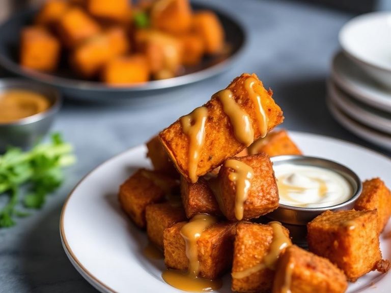 Sweet Potato Tots with Maple Mustard Glaze