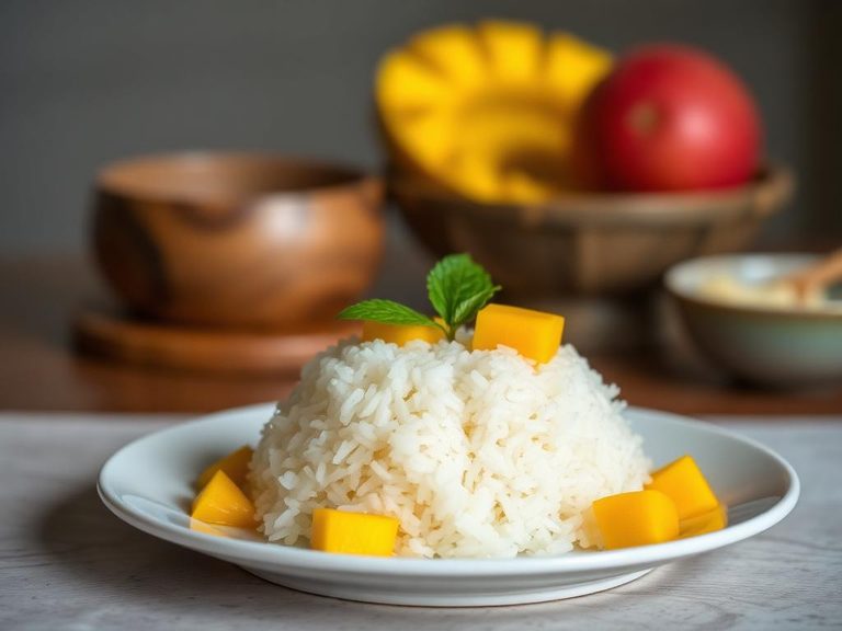 Sweet sticky rice with mango