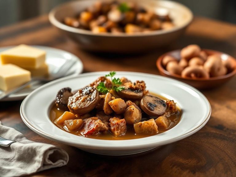 Sweetbread and Mushroom Stew