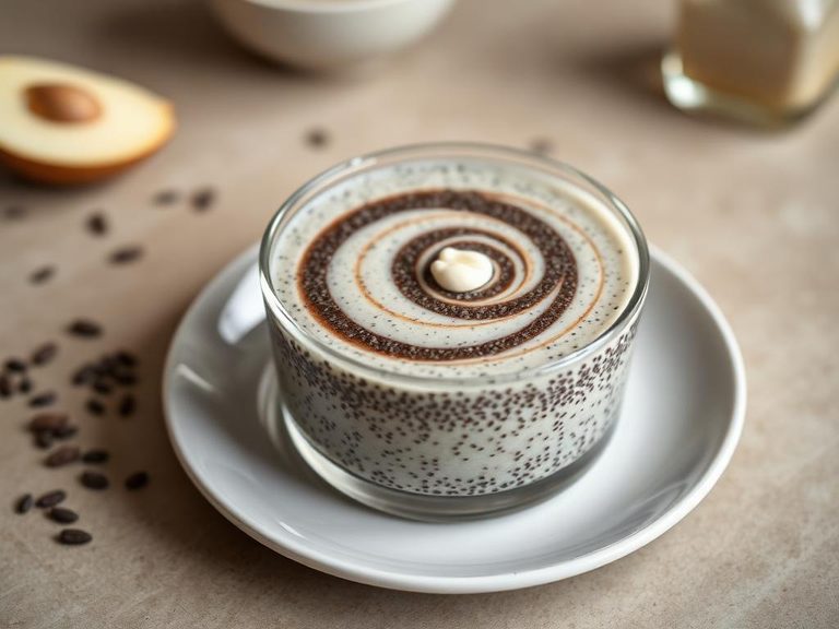 Swirled into chia seed pudding