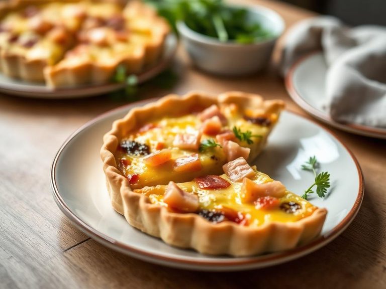 Swiss cheese and ham quiche