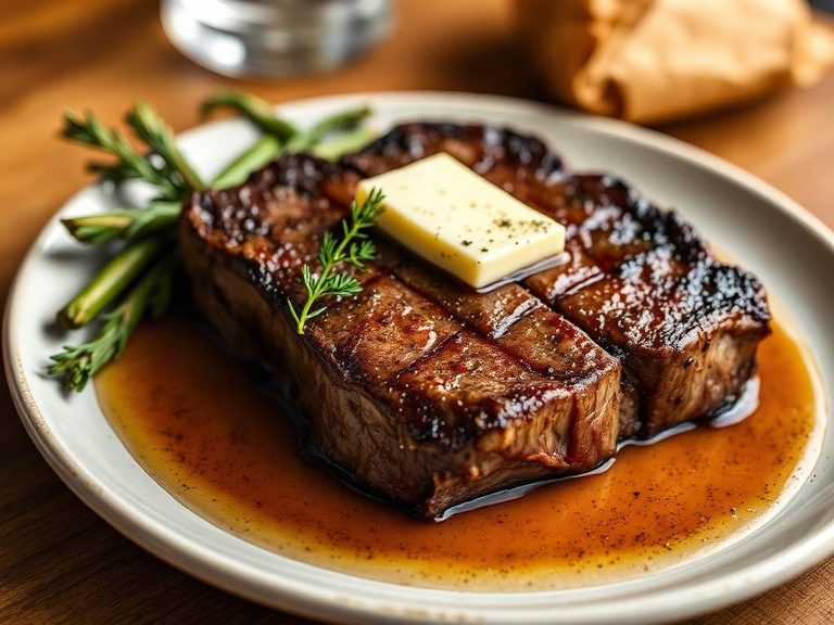 T-Bone Steak with compound butter