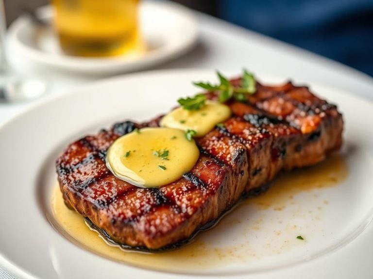 T-bone steak with garlic butter
