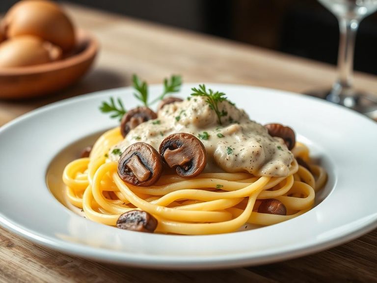 Tagliatelle with Creamy Mushroom Sauce