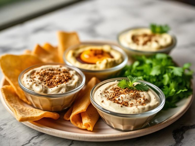 Tahini-based dips (like Labneh or Hummus)