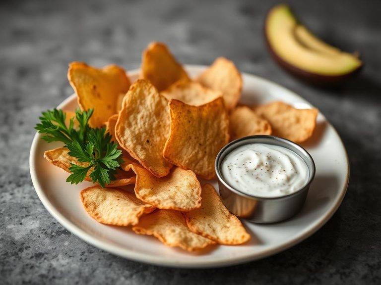 Taro Chips with Coconut Cream Dip