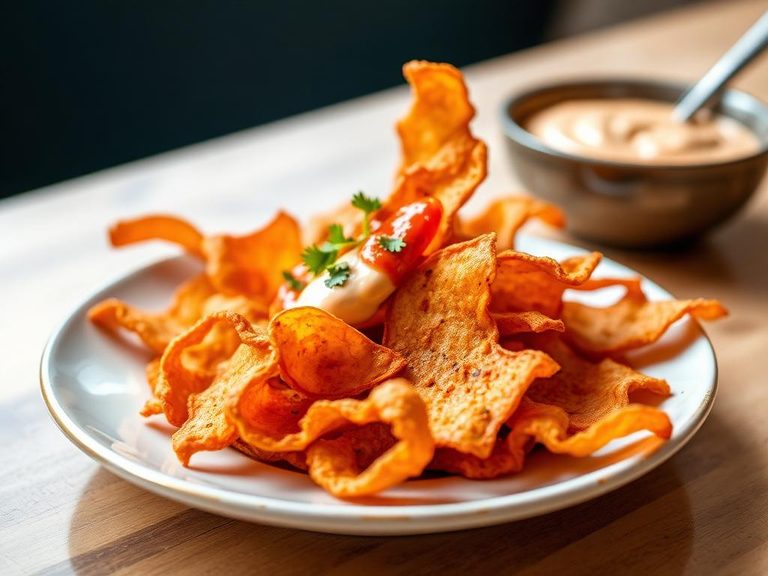 Taro Root Chips with Spicy Mayo
