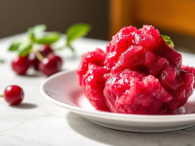 Tart cherry sorbet or granita