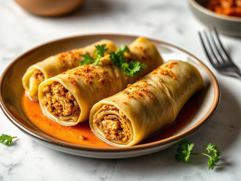 Teff-stuffed cabbage rolls