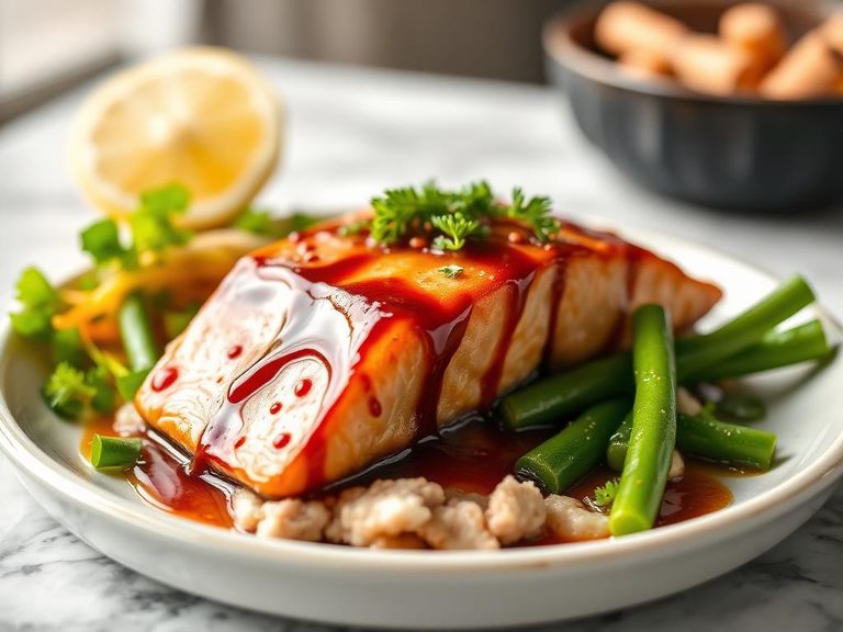 Teriyaki-glazed salmon