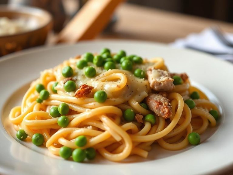 Tetrazzini with Turkey and Peas