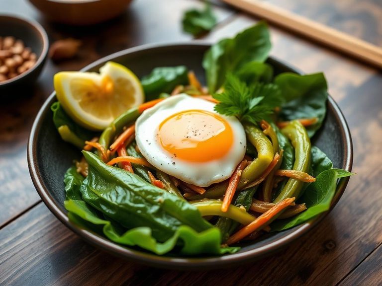 Thai Bitter Melon Leaf Stir-fry with Egg