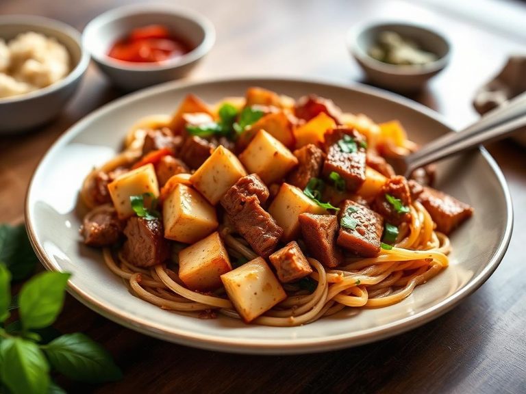 Thai Pad Krapow with Tofu and Beef