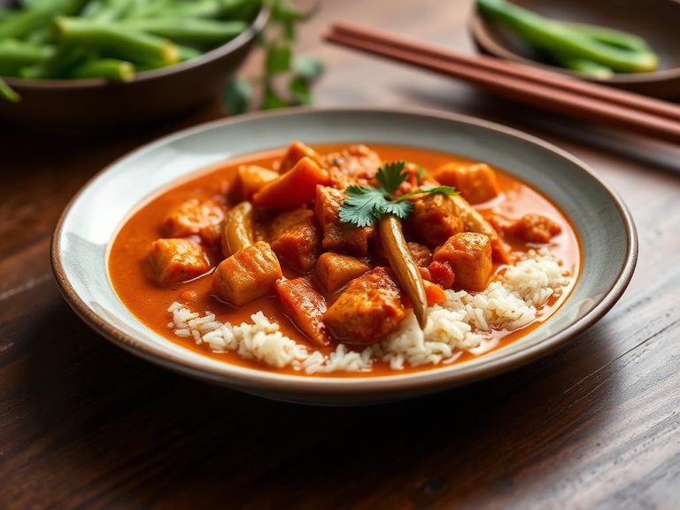 Thai red curry with yardlong beans