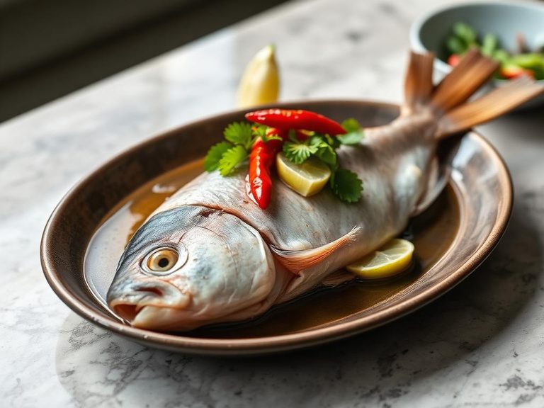 Thai Steamed Fish with Lime and Chili