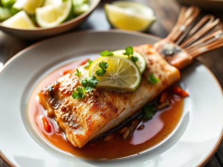 Thai Steamed Sea Bass with Lime and Chili