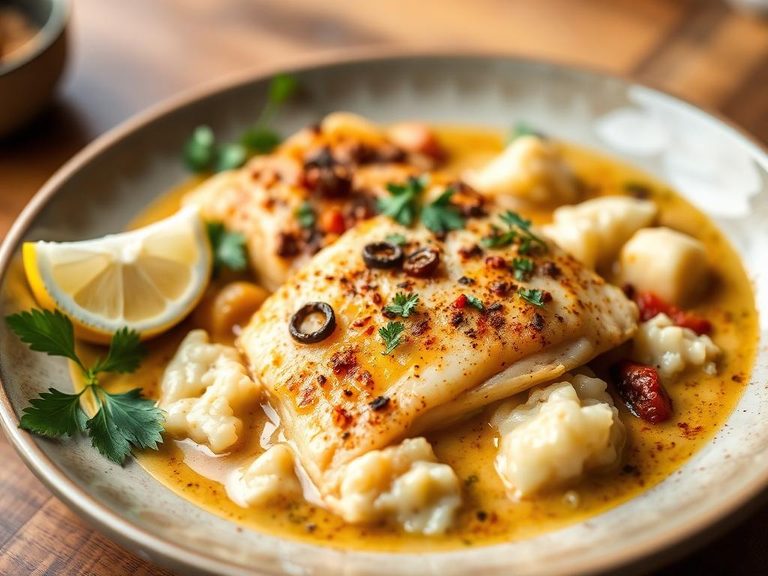 Tilapia curry with coconut milk and spices
