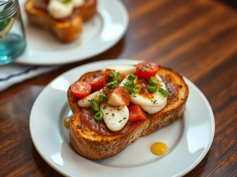 Toast with toppings