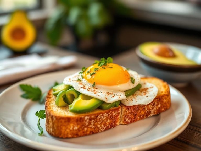Toasted with avocado and egg