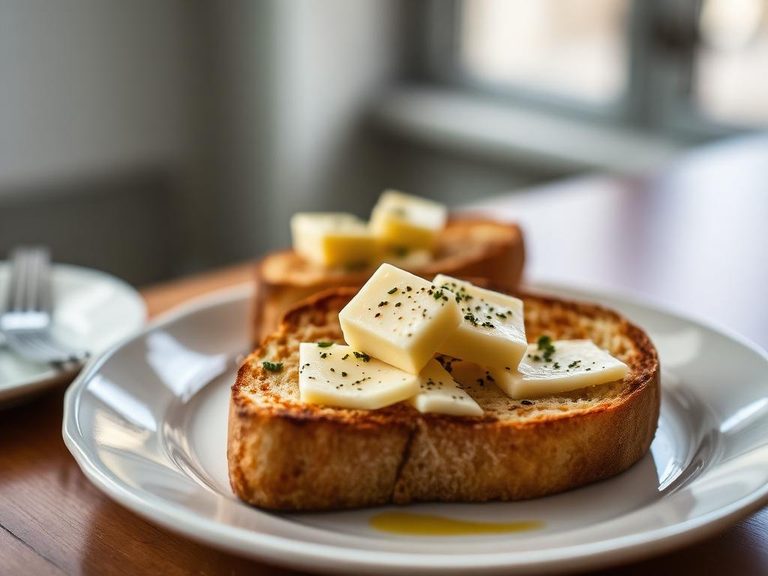 Toasted with butter and cheese