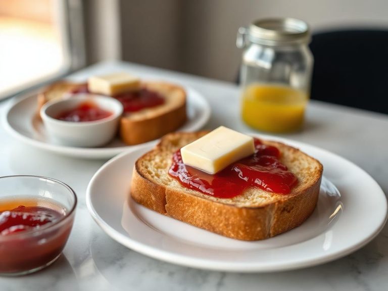 Toasted with butter and jam