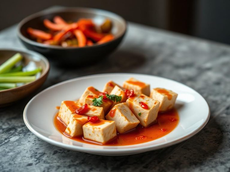 Tofu Dressed with Chili Oil