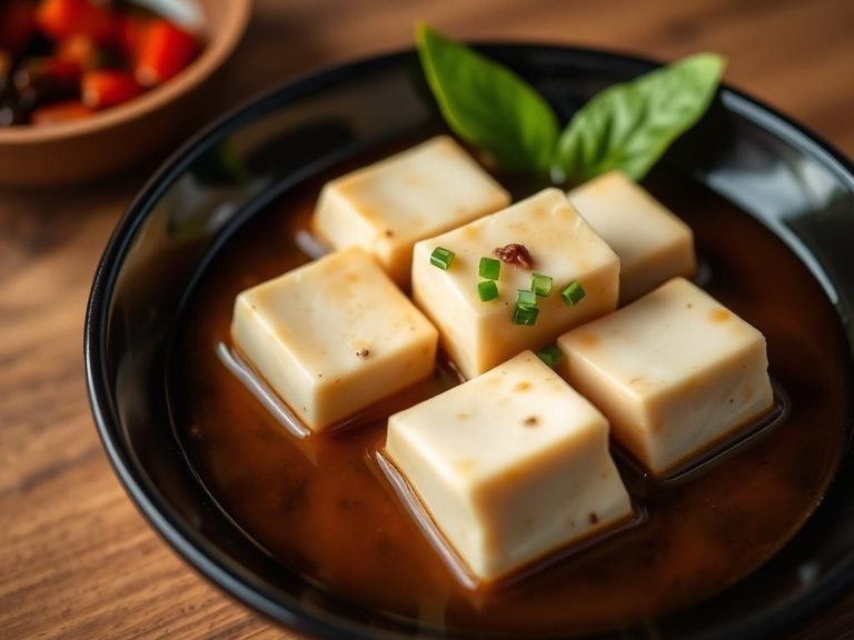 Tofu no hiraki (simmered tofu with dashi and soy)
