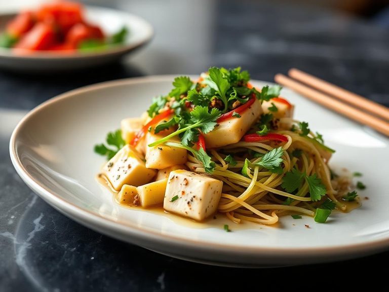 Tofu salad with ponzu dressing