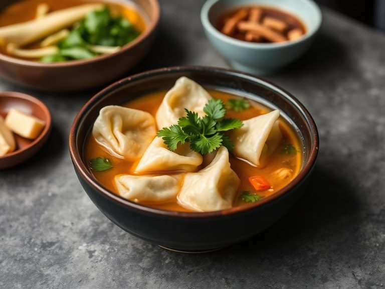 Tom Yum Wonton Soup (Thai Fusion)