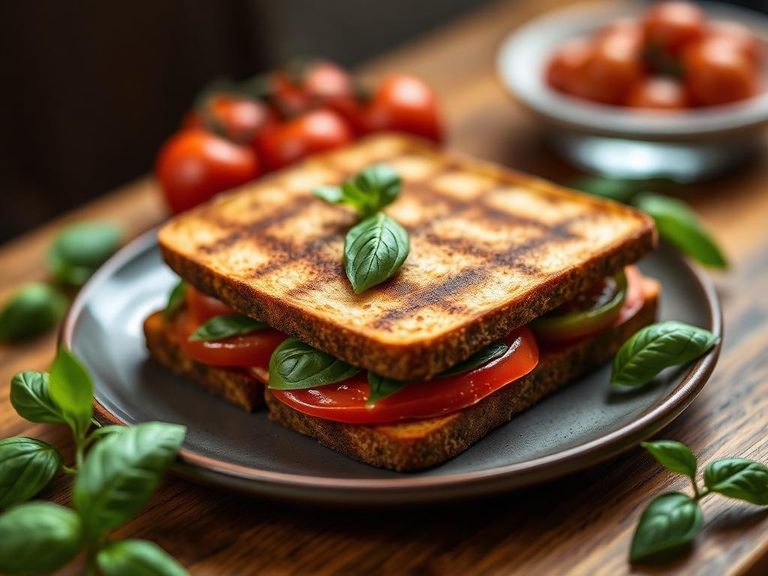 Tomato and basil panini