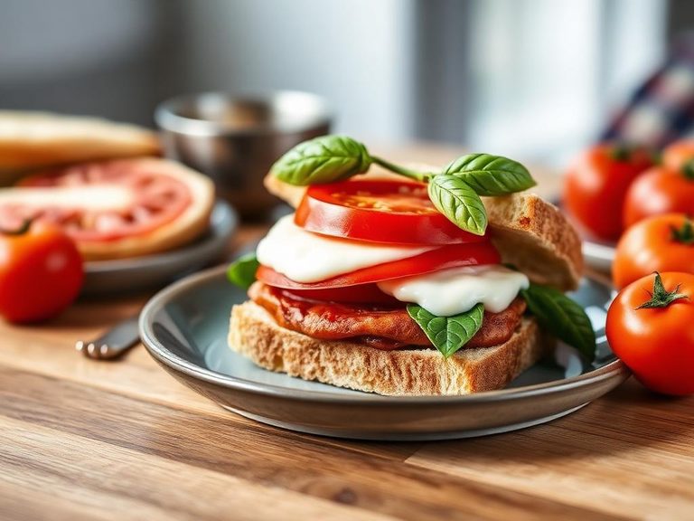 Tomato and mayonnaise sandwich