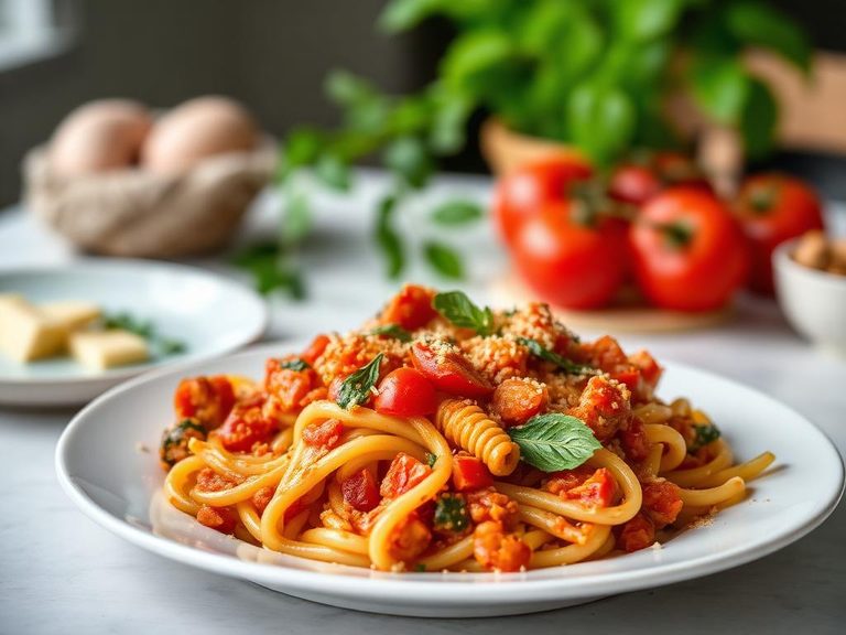 Tomato and Vegetable Pasta Bake