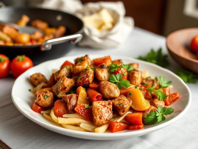 Tomato Pork and Vegetable Skillet
