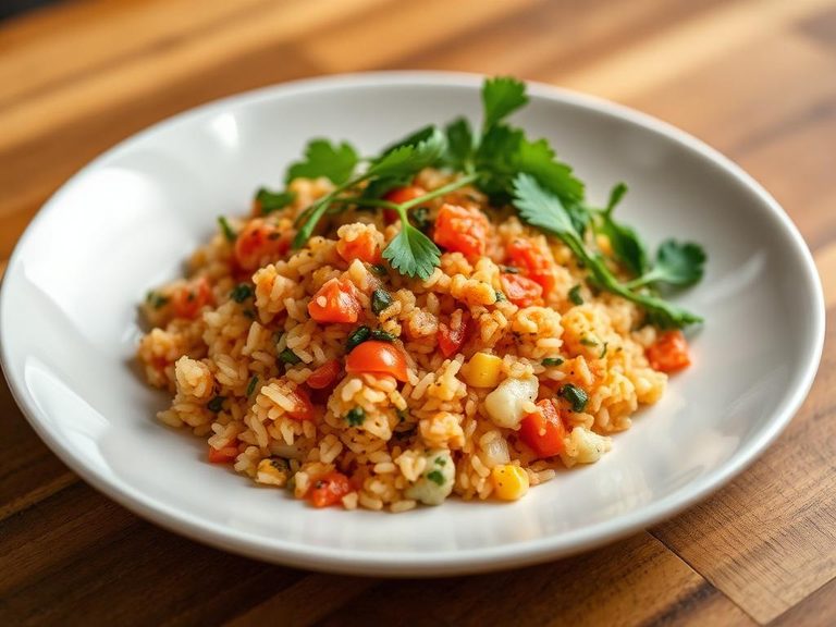 Tomato rice with greens