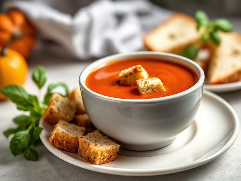 Tomato Soup with Croutons