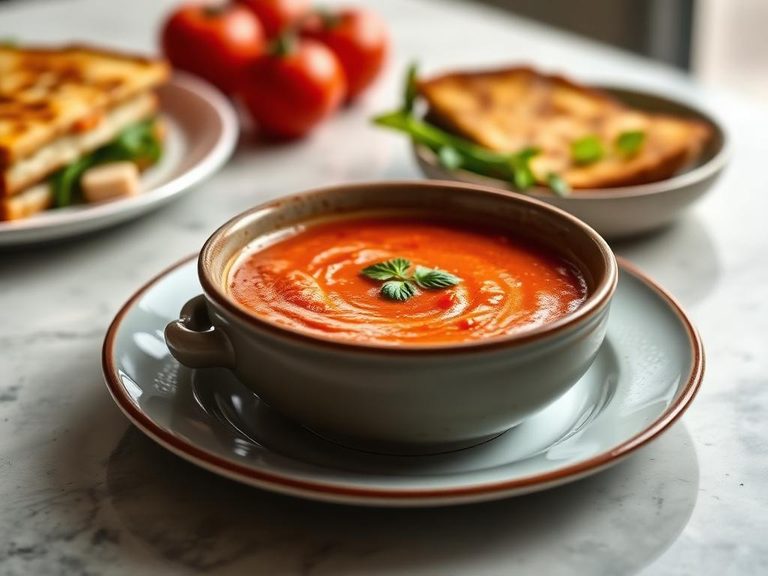 Tomato Soup with Grilled Cheese