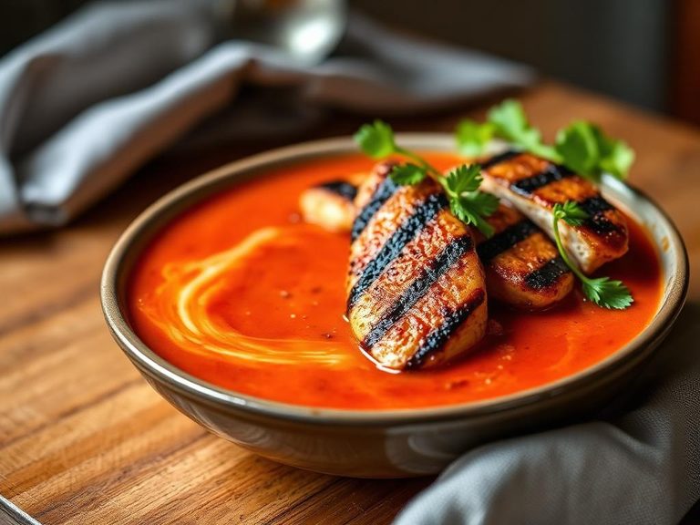 Tomato Soup with Grilled Chicken