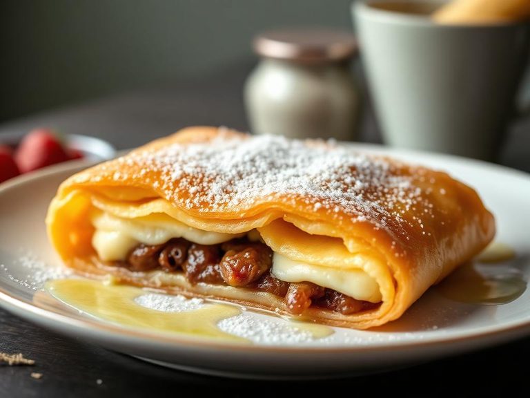 Topfenstrudel (often with cherry filling)